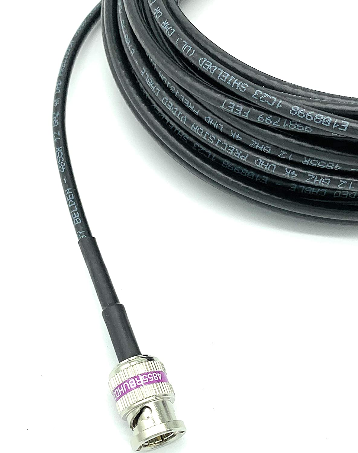 10ft 12G HD-SDI 4K UHD BNC Cable - Belden 4855R Mini RG59 Coaxial