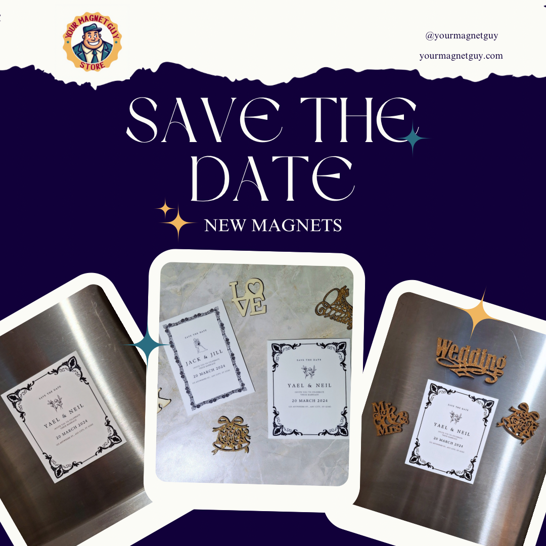 Save The Date Wedding Magnets  -  Fully Customizable