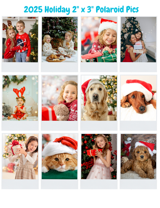 2025 Holiday Photo Refrigerator Magnets  - Polaroid Pics